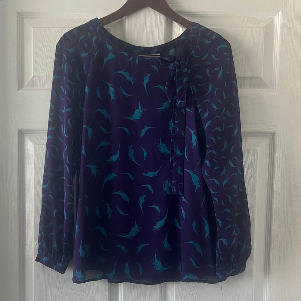 LOFT‎ Teal and Purple Blouse